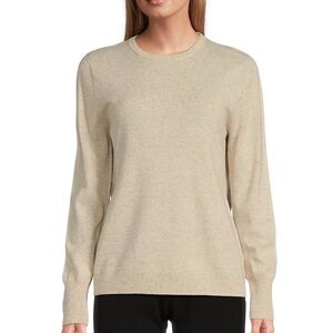 NWT 70% Wool 30% Cashmere‎ Blend Classic Crew Neck Sweater in Oat Size XL